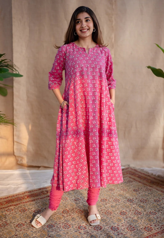 Eaira Dabu Slub Cotton Kali Kurta