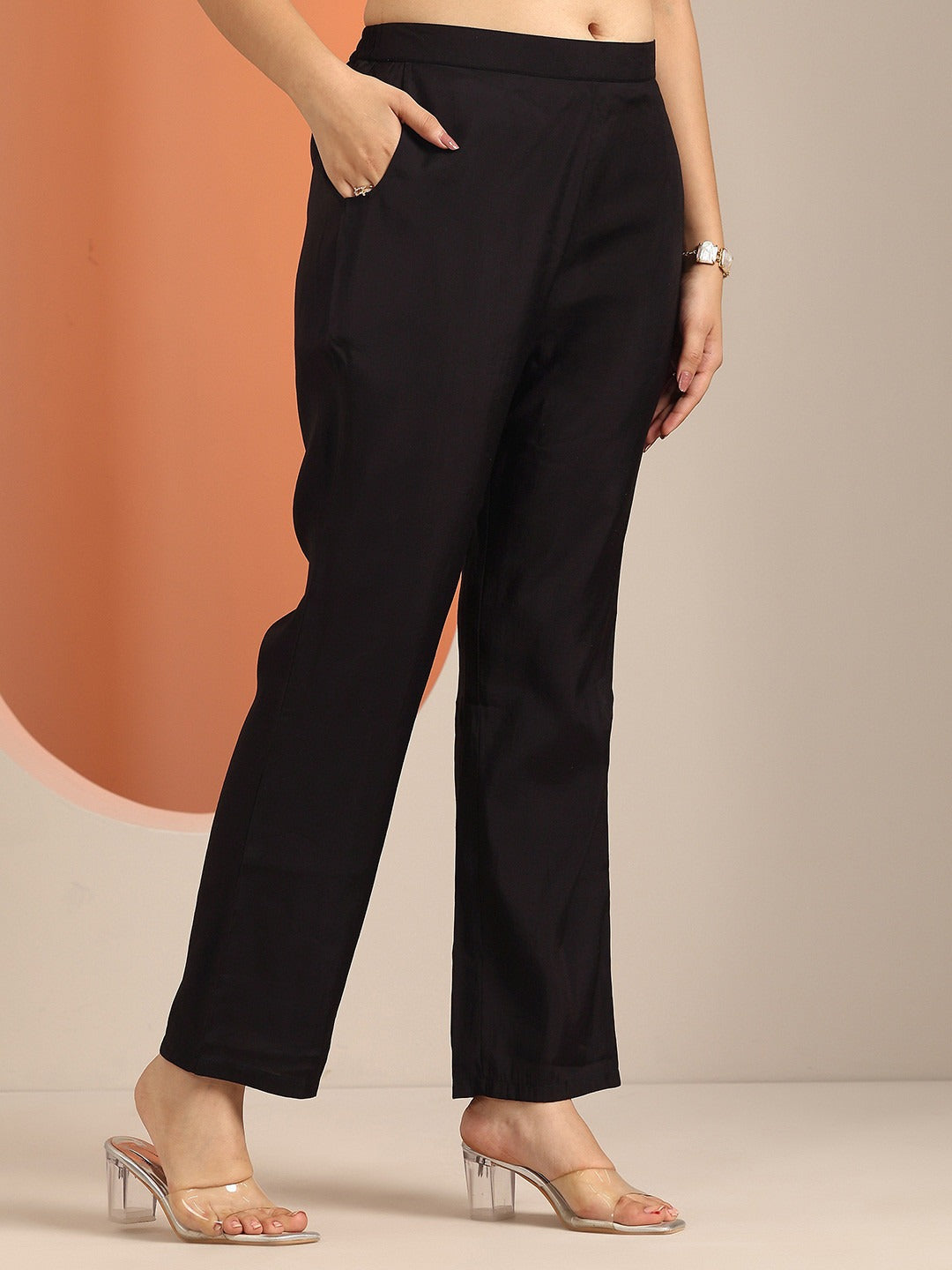 Black & Maroon Printed Kurta with Churidar