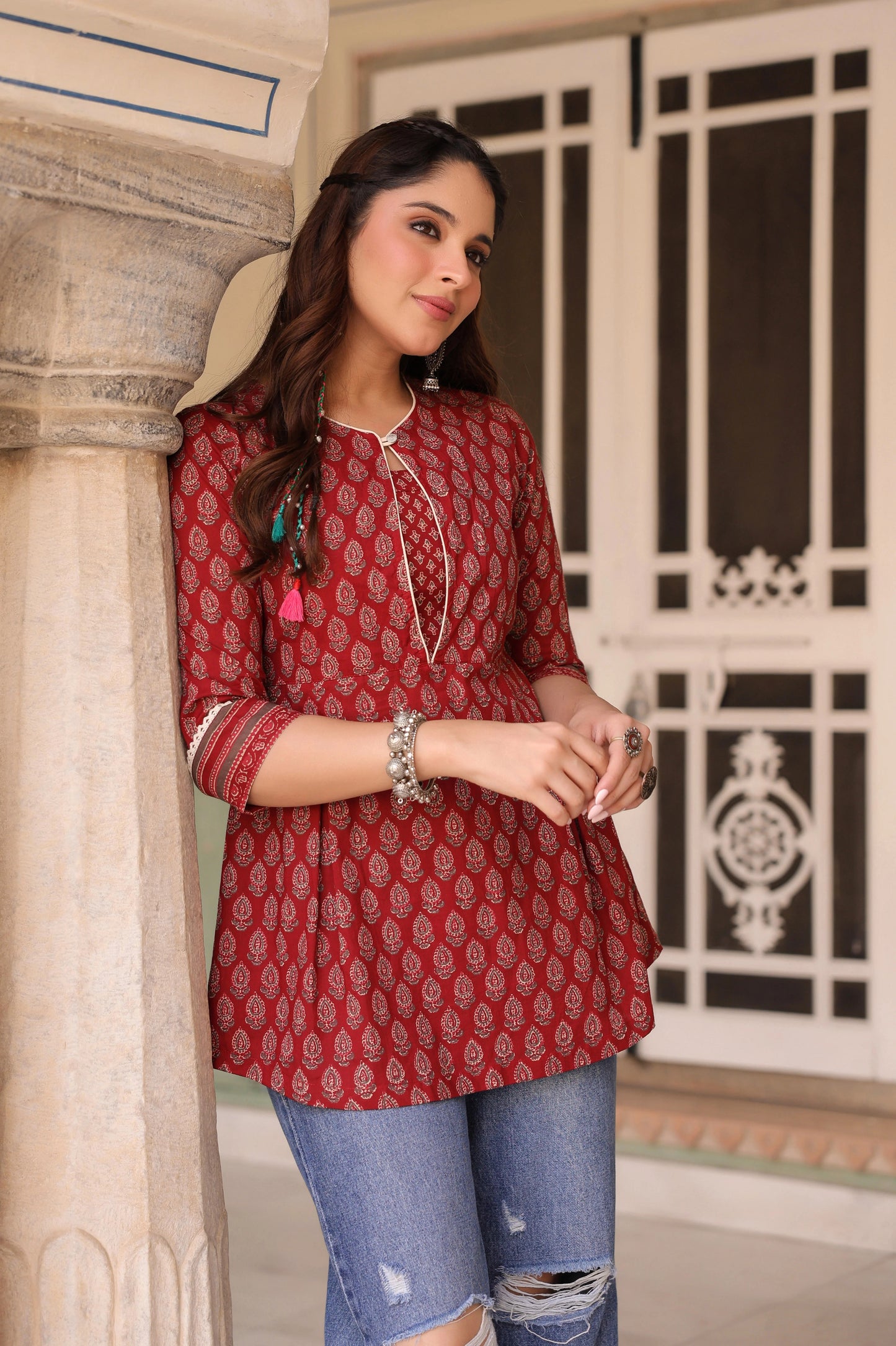 Ethnic Print Pure Cotton Top
