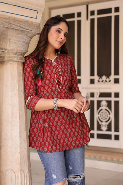 Ethnic Print Pure Cotton Top