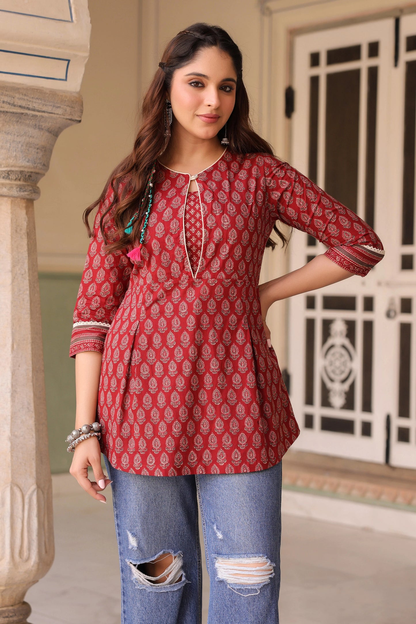 Ethnic Print Pure Cotton Top