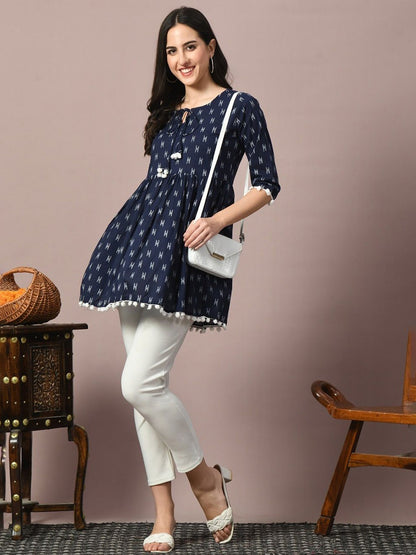 Women Abstract Printed A-Line Top