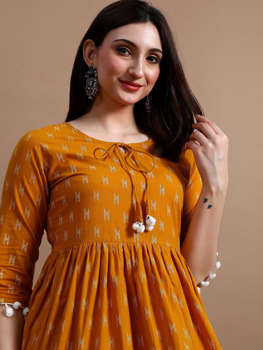 Women Abstract Printed A-Line Top