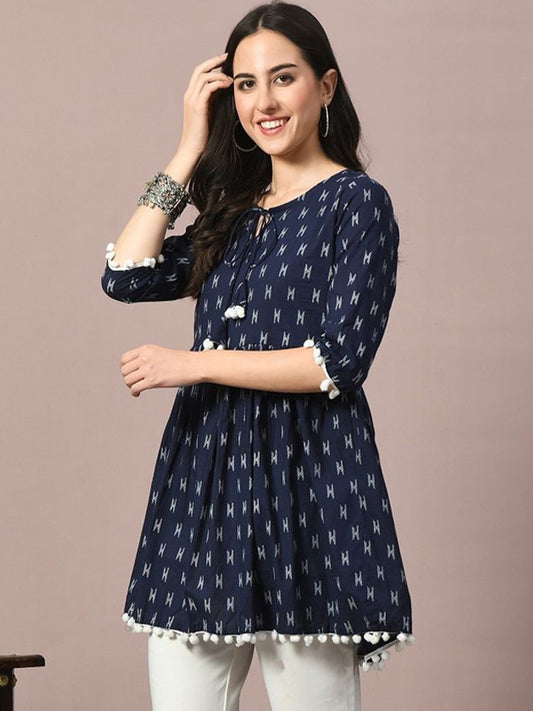 Women Abstract Printed A-Line Top