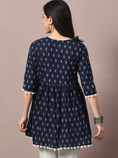 Women Abstract Printed A-Line Top