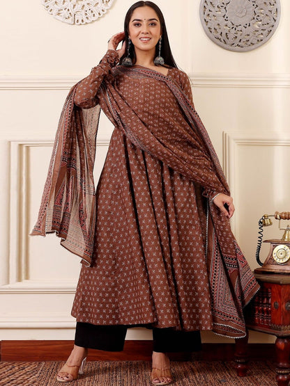 Women Ethnic Motifs Printed Empire Kurta with Trousers & With Dupatta