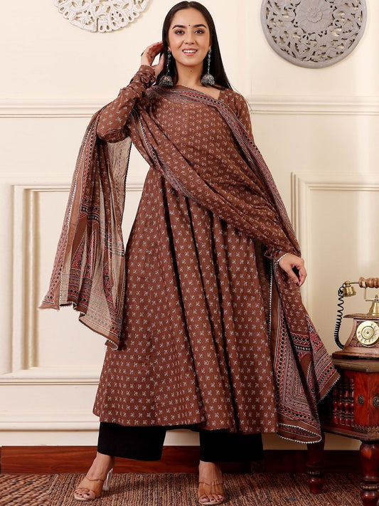 Women Ethnic Motifs Printed Empire Kurta with Trousers & With Dupatta