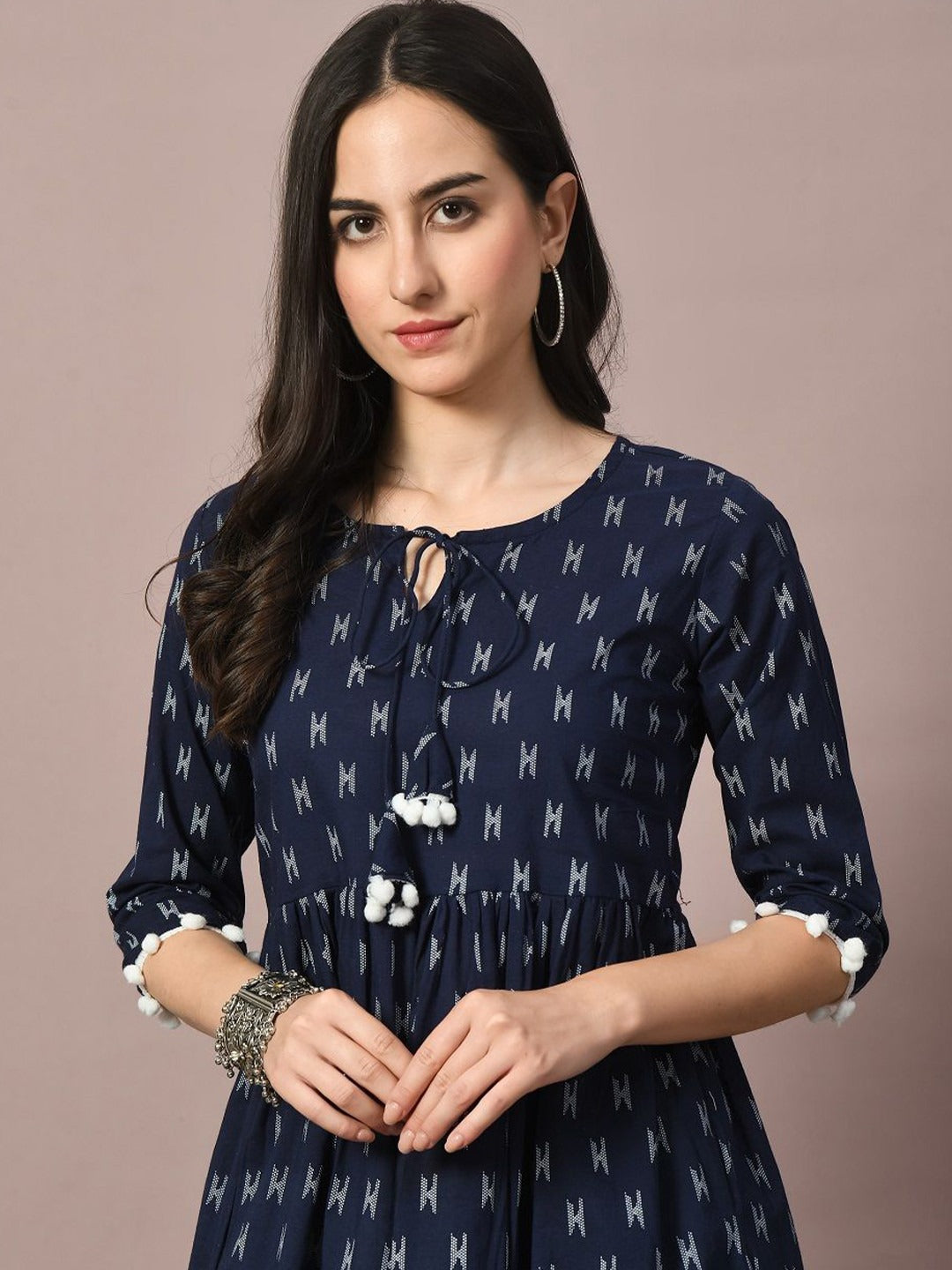 Women Abstract Printed A-Line Top