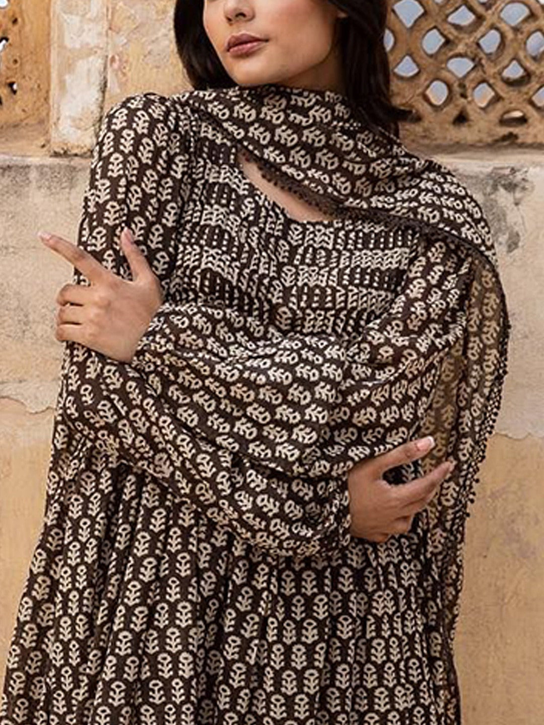 Women Ethnic Motifs Printed A-Line Kurta with Palazzo & Dupatta