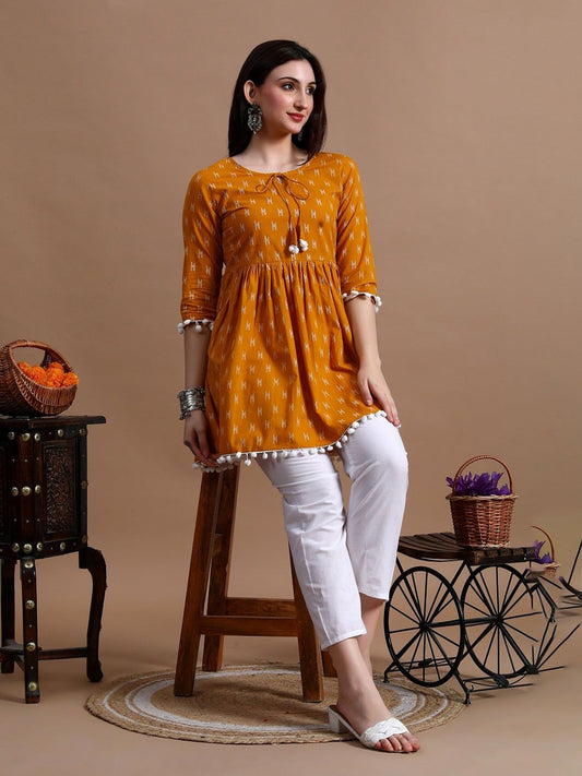 Women Abstract Printed A-Line Top