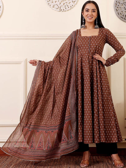 Women Ethnic Motifs Printed Empire Kurta with Trousers & With Dupatta